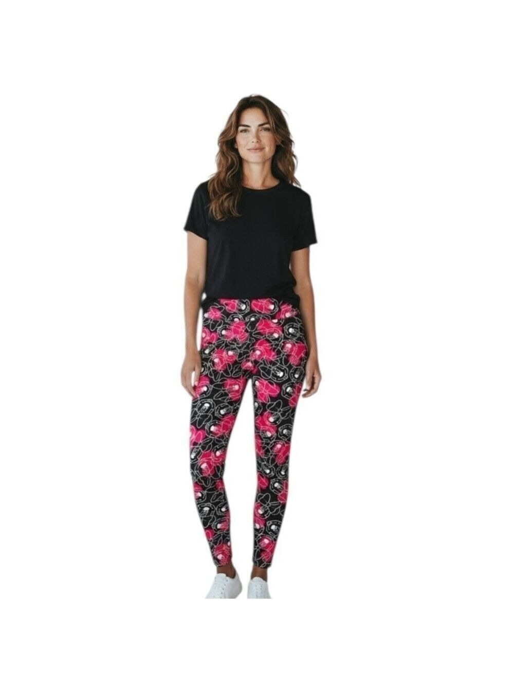 LuLaRoe One Size Black Red Minnie Mouse Disney Leggings